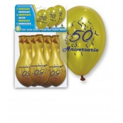 8 septembre Argent Ballons "50e anniversaire"